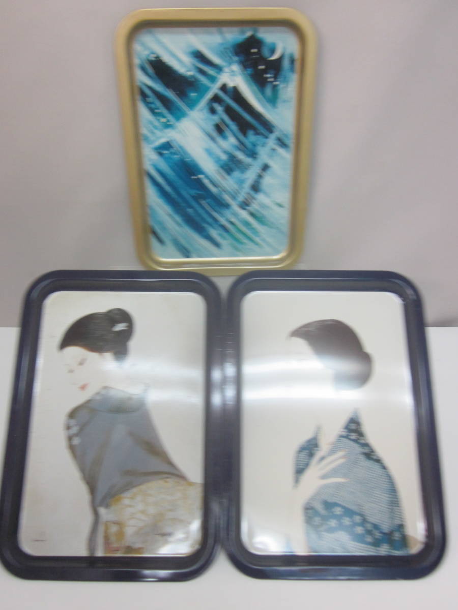 ★まとめトレー・一枚の繪 東京美術サロン 3点 40x28㎝ 箱、説明書なし ※サビ傷み現状品■80拍卖