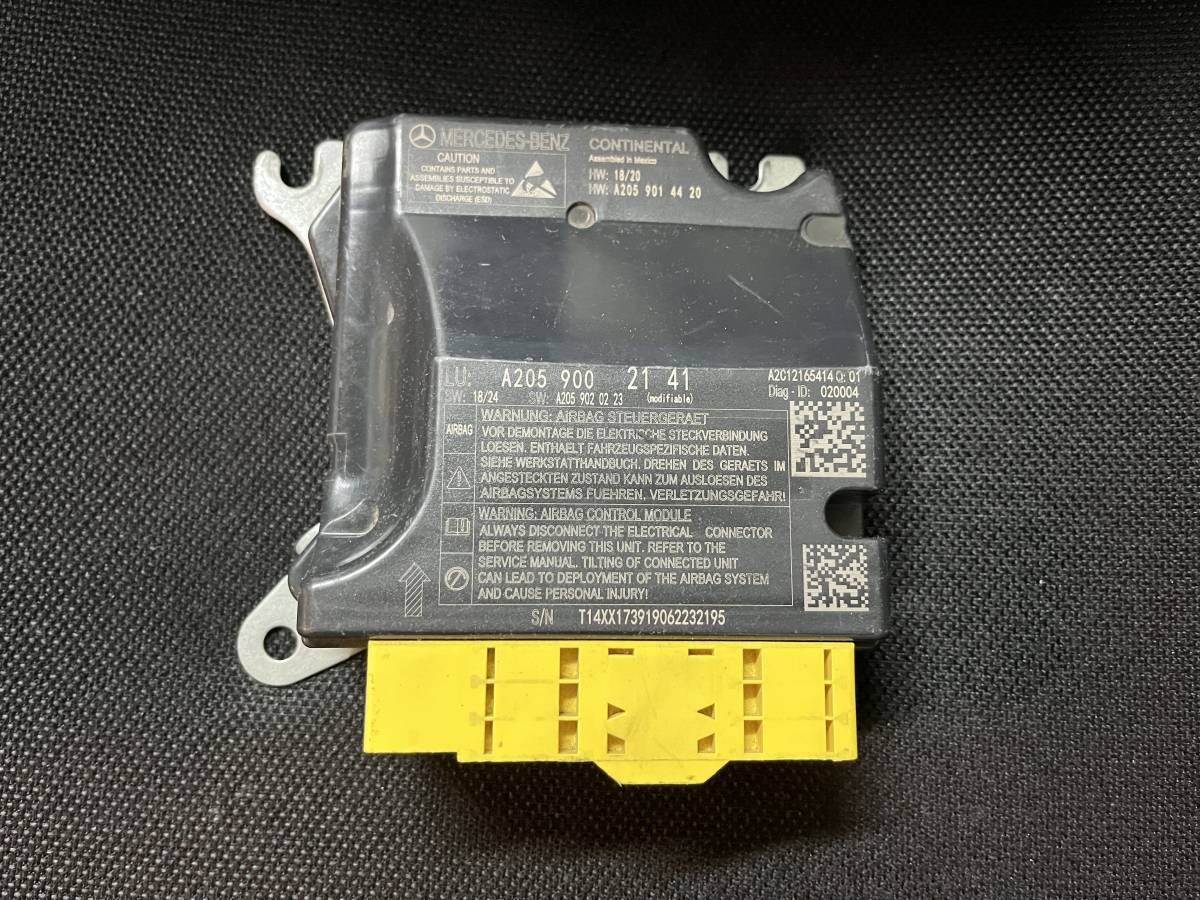 保証付き!! メルセデスベンツ A205 900 21 41 A2059002141 エアーバック エアバッグ コンピュータ コンピューター ECU102 m.拍卖