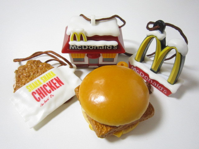 マクドナルド マック フィレオフィッシュ 食品サンプル フィギュア ストラップ 4点セット拍卖