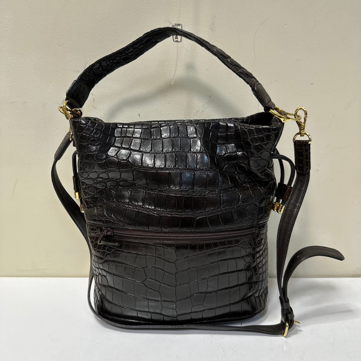 A302 Nob Truth ノブトゥルース クロコ トートバッグ 2way ショルダー JRA レザー バック拍卖