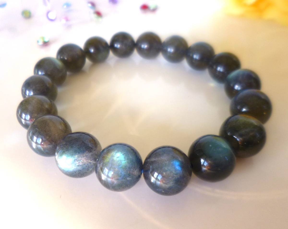 ☆神秘☆宇宙からのメッセージ☆月と太陽の象徴☆波動☆直感☆虹色ラブラドレッセンス☆高品質AAA☆ラブラドライト☆ ☆11.5mm☆拍卖