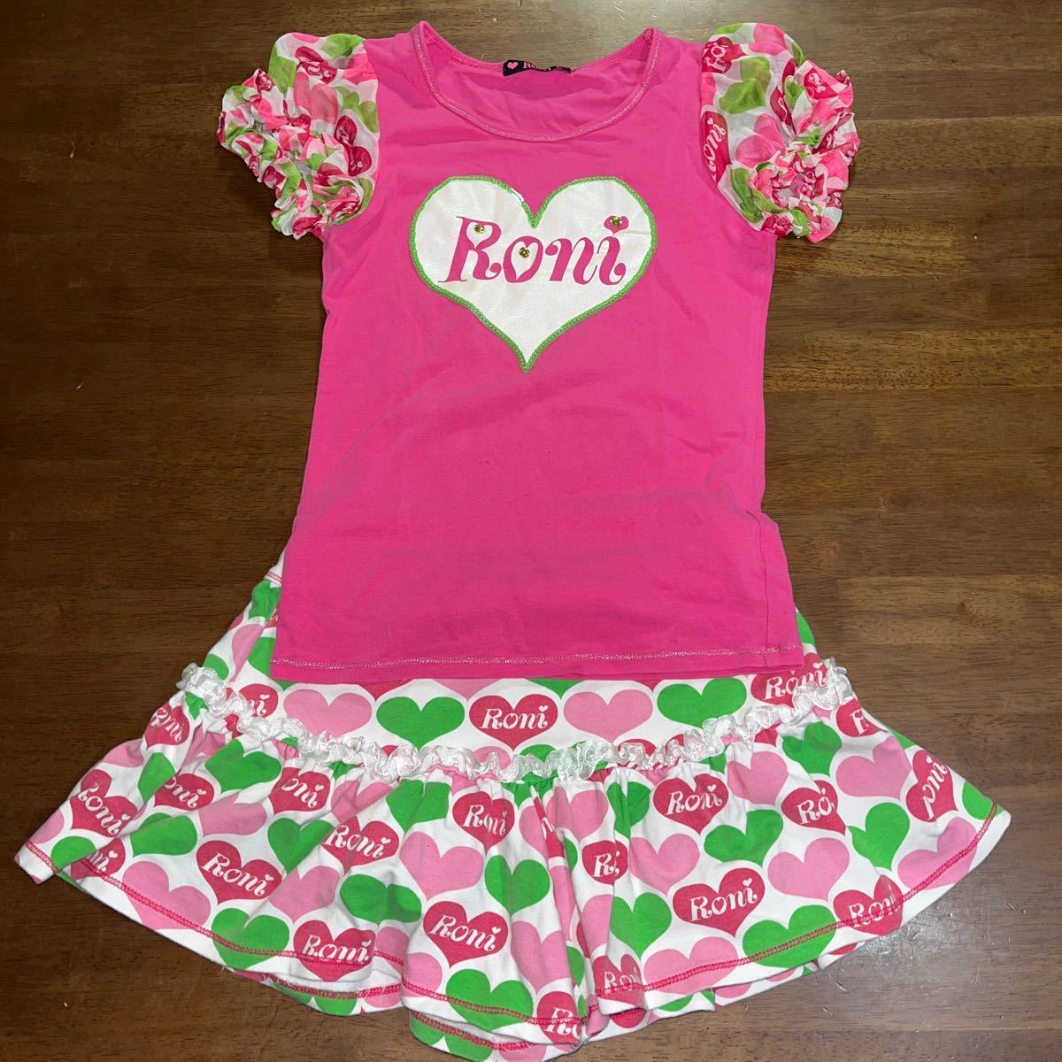 【RONI/ロニィ】Tシャツ キュロット スカート風短パン サイズML 130cm 140㎝ 中古 上下2枚 セットアップ拍卖