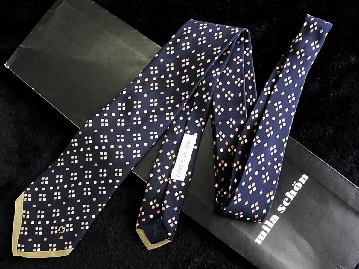 ○E0135Y●USED並●ミラショーン【Mロゴ入】ネクタイ拍卖