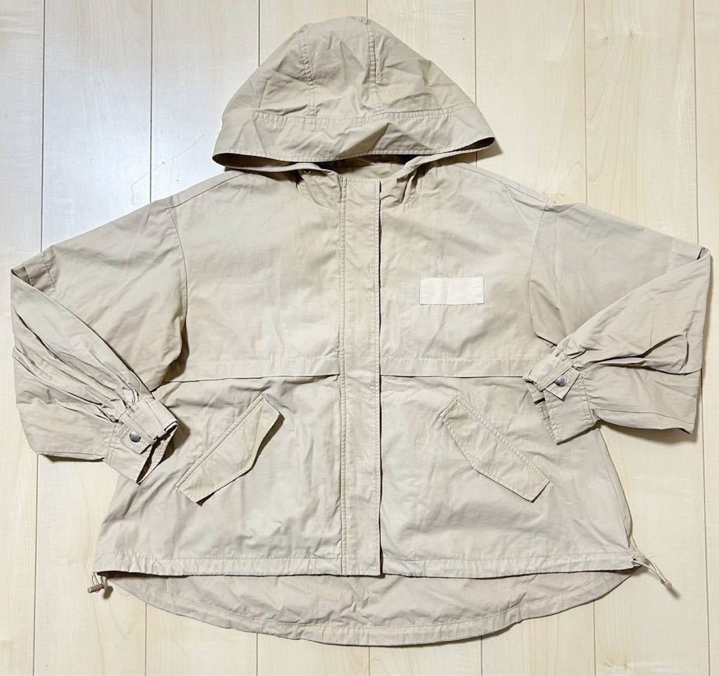SNIDEL スナイデル ジップアップ コットン ナイロンジャケット ミリタリーテイスト ベージュ レディース フリーサイズ拍卖
