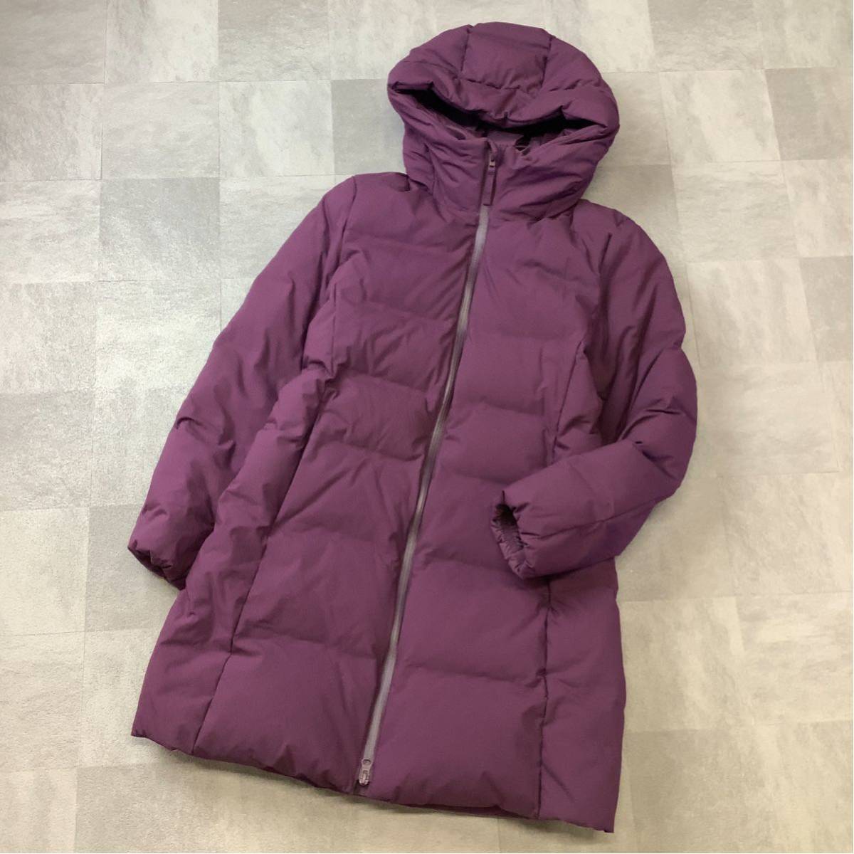 良品 ユニクロ UNIQLO シームレスダウンコート フーディコート レディース Mサイズ パープル 気象カラー拍卖
