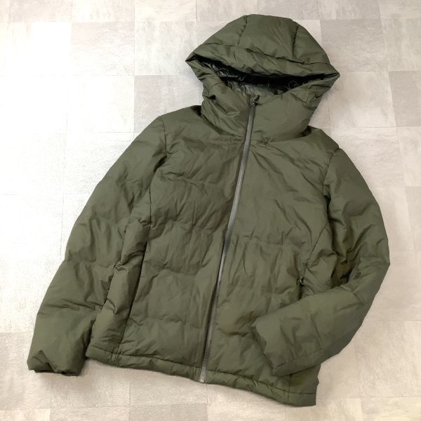 良品 ユニクロ UNIQLO シームレスダウン ダウンジャケット メンズ Sサイズ カーキ アウトドア ゴルフ拍卖