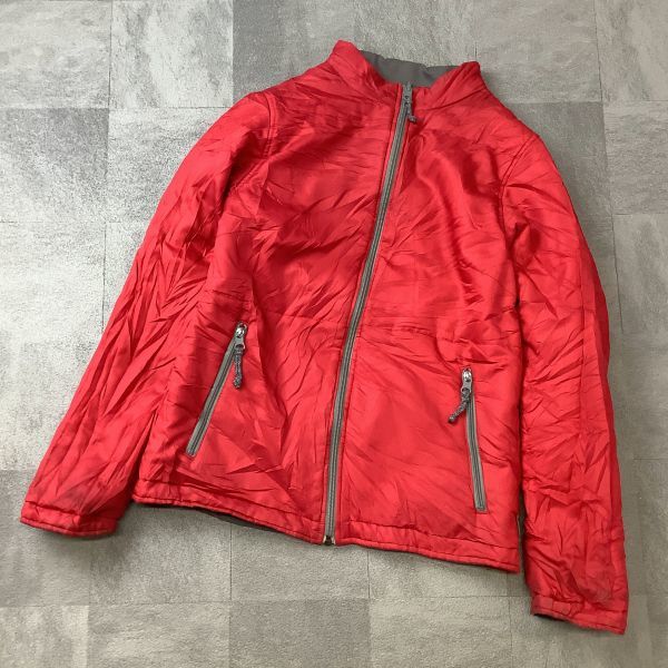 AIGLE エーグル リバーシブル 中綿 エコダウンジャケット ポリダウン レディース Sサイズ グレー レッド アウトドア キャンプ拍卖