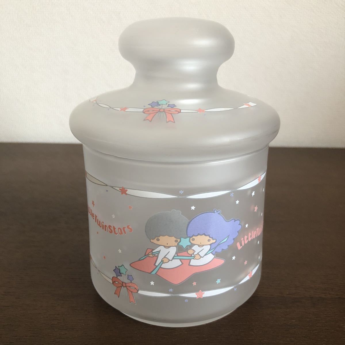 ☆キキララ☆1976年製 ガラスポット キャンディポット 小物入れ 昭和レトロ 日本製 希少レア 当時物 サンリオ拍卖