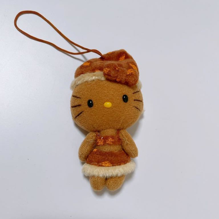 激レア☆ハローキティ☆vivitix 日焼けキティ ガングロ 豹柄 クリスマス マスコット 手足可動式 ストラップ 人形 ドール 2001年 サンリオ拍卖