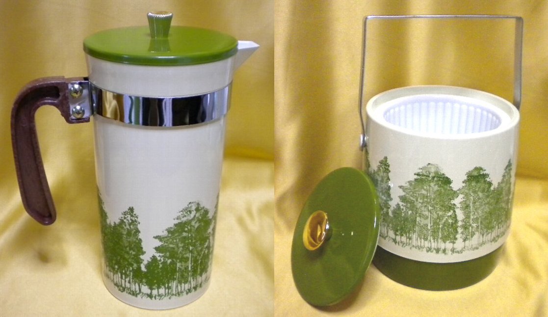 売切 昭和レトロ 水割りセット アイスペール+ウォーターピッチャー未使用保管品 箱なし拍卖