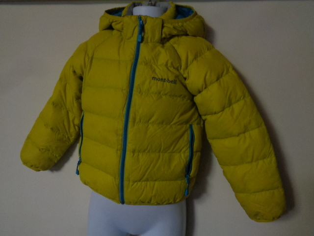 モンベル ネージュダウン パーカ Kid's 110 1101583 レモンイエロー拍卖