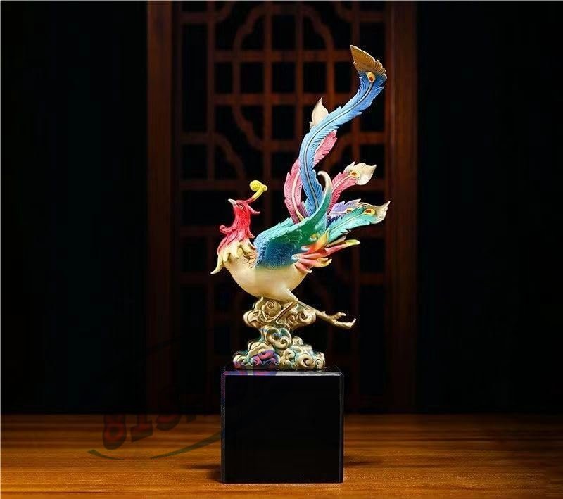 「81SHOP」鳳凰の置物 不死鳥 真鍮製 幸運の置物 四神 縁起物 玄関 風水グッズ ドラゴン 開運祈願 金運祈願 財産運 出世運拍卖