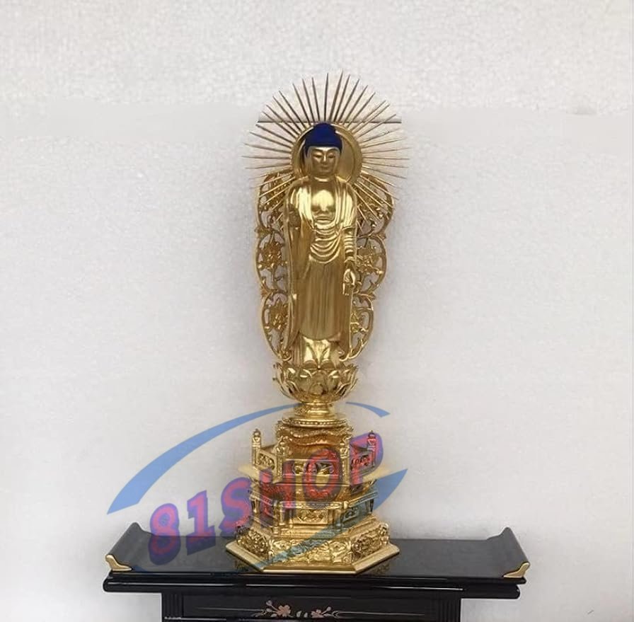 「81SHOP」仏像 阿弥陀佛如来 西立阿弥陀佛 立像本尊/六角座 4.5 英寸高 30CM拍卖