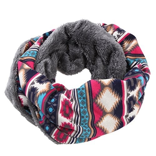 スヌードマフラー ネイティブ柄 エスニック&オルテガ レディース メンズ ネックウォーマー オルテガ柄(ボア付き)拍卖