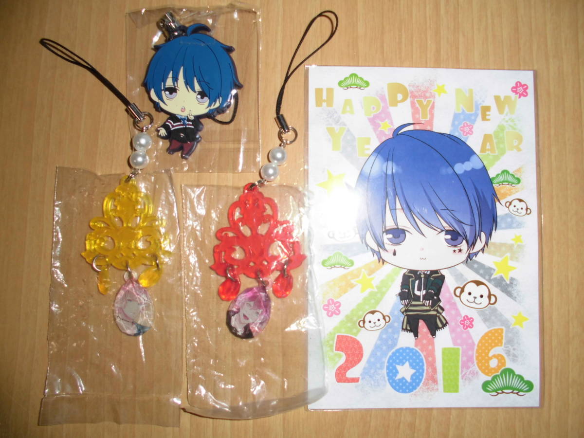 028 DIABOLIK LOVERSなど シャンデリアクリスタルストラップ(逆巻アヤト&逆巻シュウ)・年賀ポストカード(非売品)ラバーストラップ拍卖