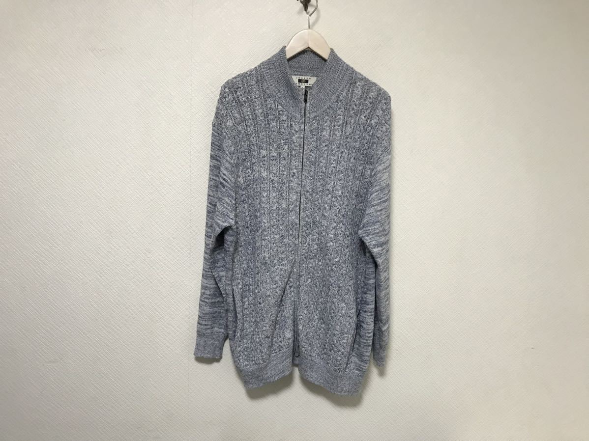 本物ジョセフアブードJOSEPHABBOUDコットンジップニットデカビッグ長袖セーターメンズサーフアメカジミリタリービジネス2XL青ブルー柄3L拍卖