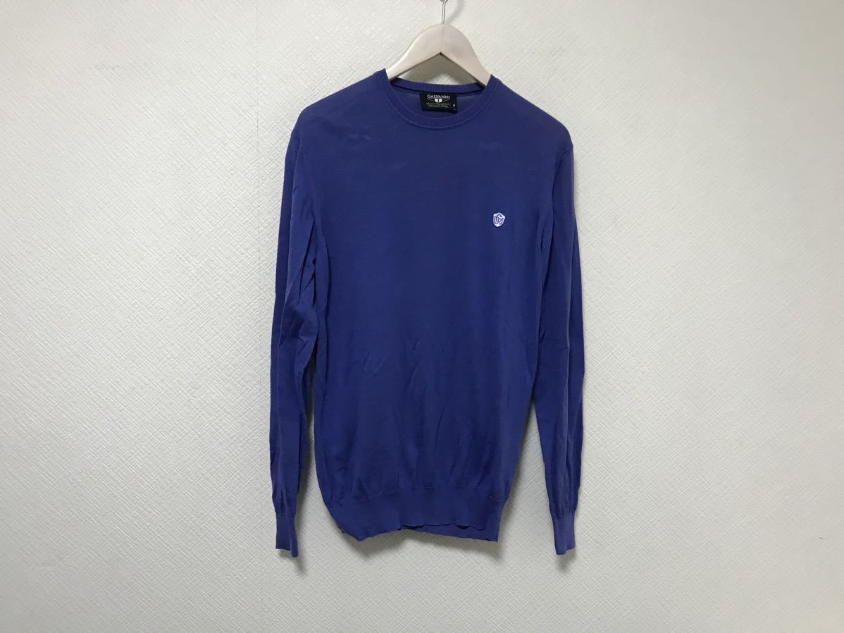 本物ガルバーニGALVANNIコットンニット編み込み長袖セーターメンズサーフアメカジワークビジネススーツ青ブルーMトルコ製拍卖
