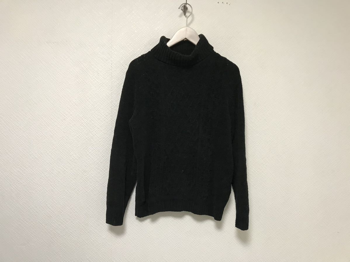 本物ムッシュニコルMONSIEUR NICOLEニットタートルネック長袖セーターメンズサーフアメカジスーツビジネスゴルフ48黒ブラックL拍卖