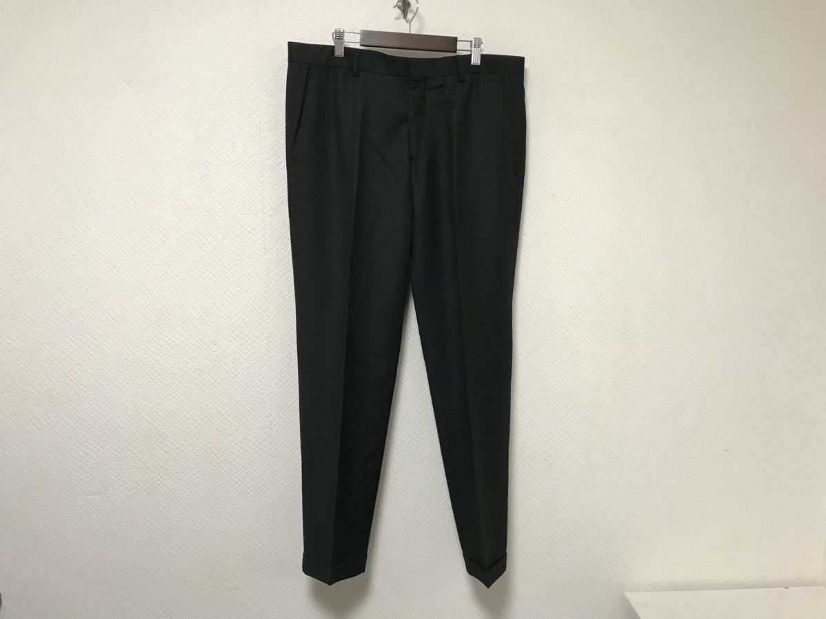 美品本物ザラマンZARAMANデカビッグワイドスラックスパンツサーフアメカジミリタリービジネススーツメンズXL黒ブラック34トルコ製拍卖