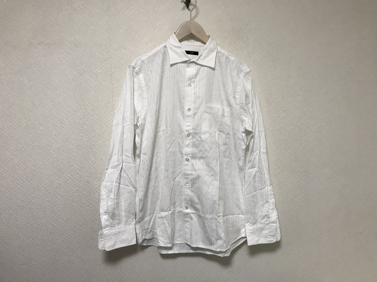 本物ニジュウサンクオム23区HOMMEコットンドレス長袖シャツサーフワークアメカジミリタリービジネススーツメンズ白ホワイトLゴルフ48拍卖