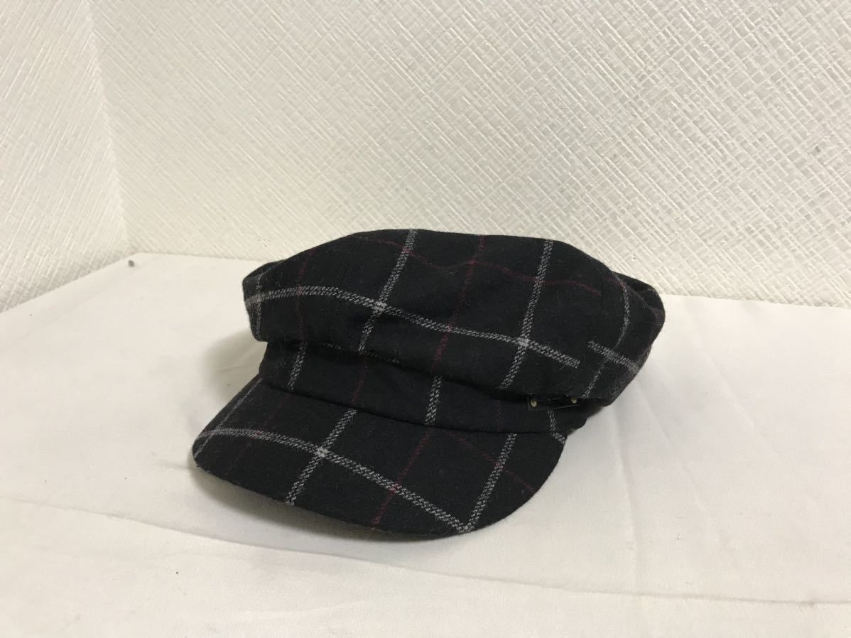 本物ニコアンドnikoand…ウールポリチェック柄ワークキャップハンチングキャスケット帽子ボウシメンズレディースサーフアメカジ黒ブラック拍卖