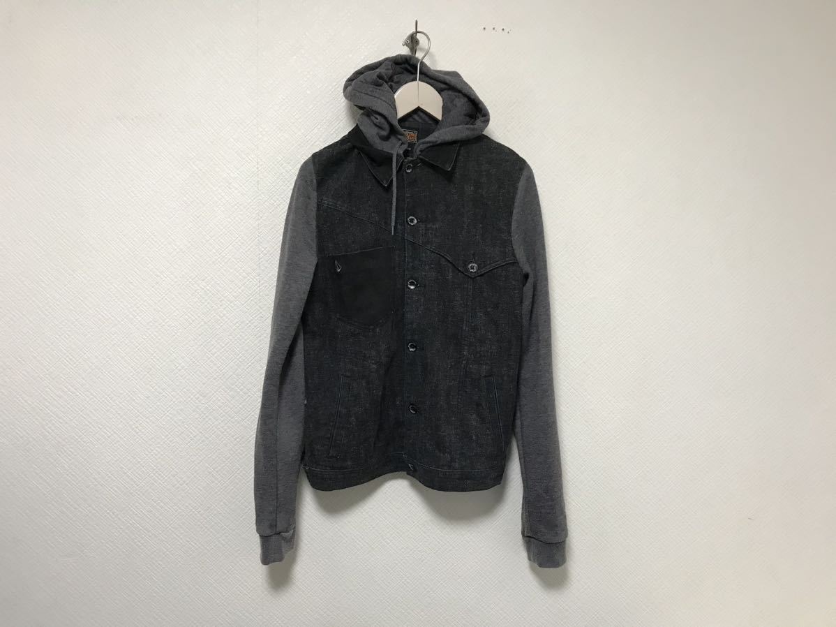 本物ボルコムジーンズVOLCOM JENASコットンパーカースウェットジャケットメンズミリタリーストリートスケーターグレーM拍卖