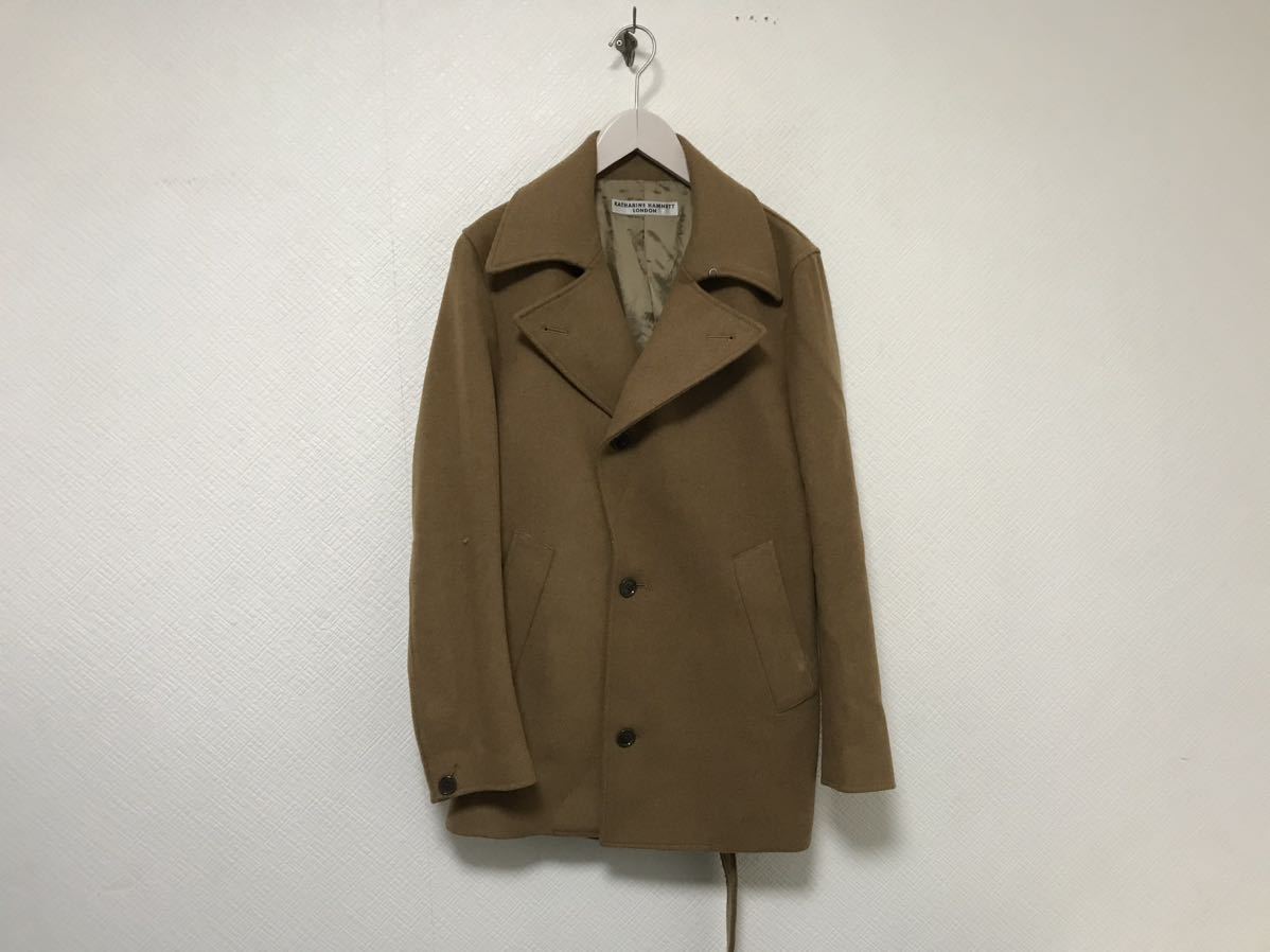 本物キャサリンハムネットロンドンKATHARINEHAMNETT LONDONウールコートジャケットメンズサーフアメカジビジネススーツキャメル茶S拍卖