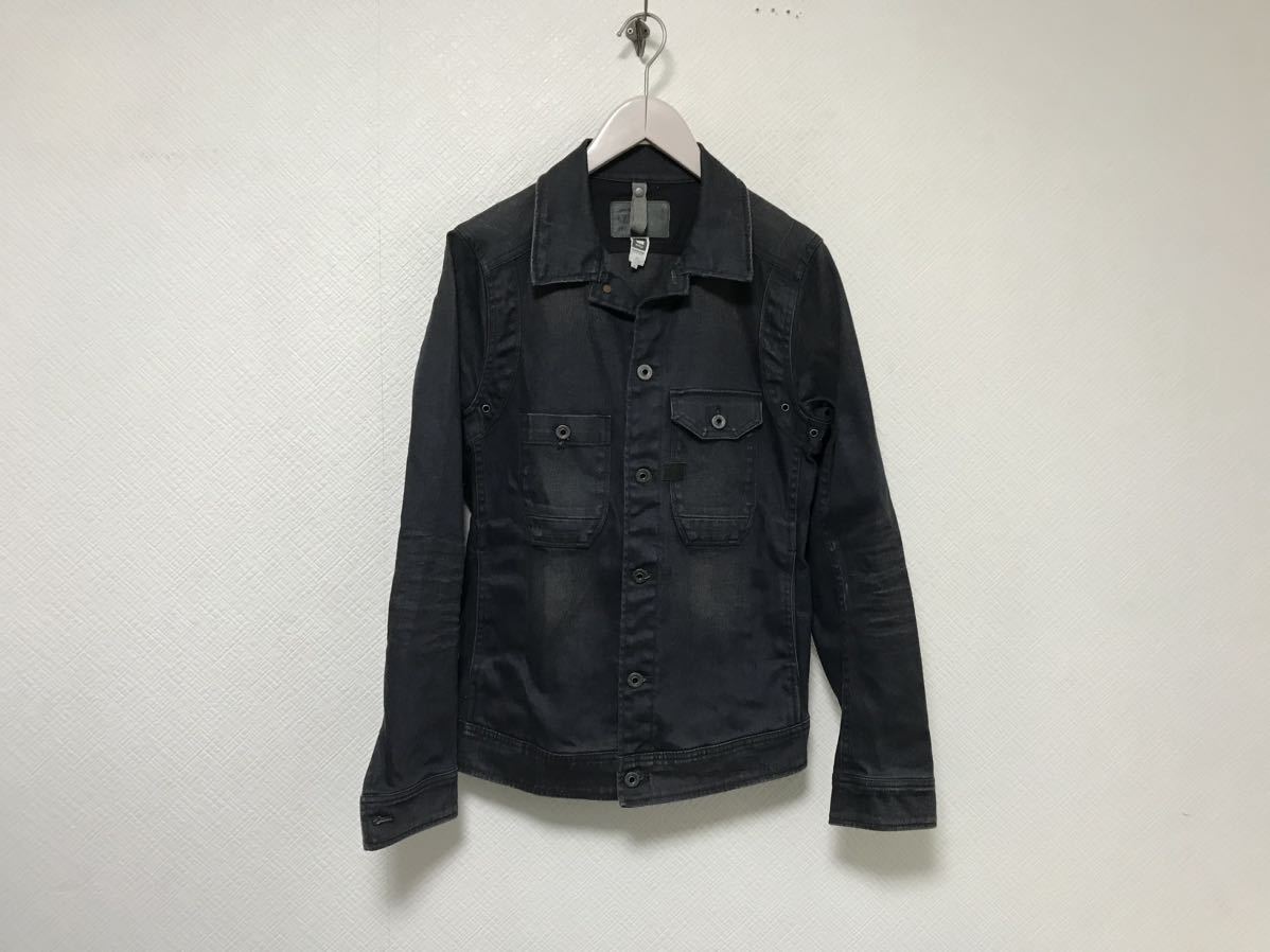 本物ジースターロウGSTARRAWコットンデニムジャケットジージャンGジャンメンズサーフワークアメカジビジネススーツグレーS拍卖