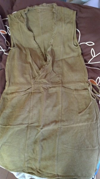 【識別グ】Payaka asana ヘンプシルク カシュクール チュニック ポケット付き 草木染め マンゴー 2回着用 洗濯済み フリーサイズ拍卖