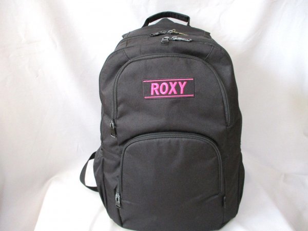 【P443】ROXY/ロキシー◇バックパック リュックサック BK 大容量 保冷機能付ポケット 背当てメッシュクッション付 H47cm拍卖
