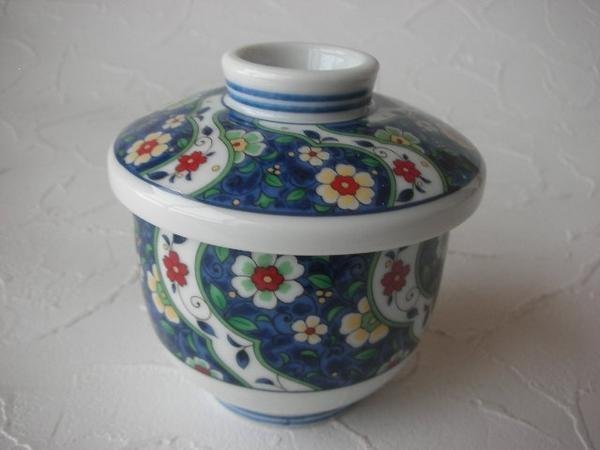 美濃焼! ☆花柄・茶碗蒸し器☆ 新品 鉢 丼 小鉢 向付 拍卖