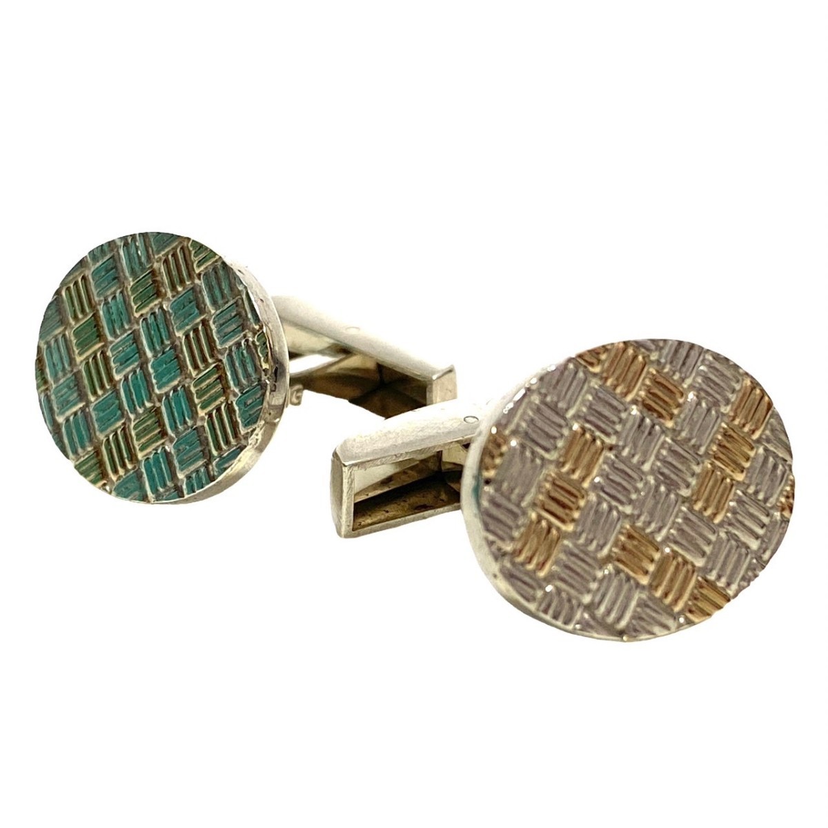 ティファニー ヴィンテージ カフス カフリンクス K14 スターリングシルバー コンビ 24A30拍卖