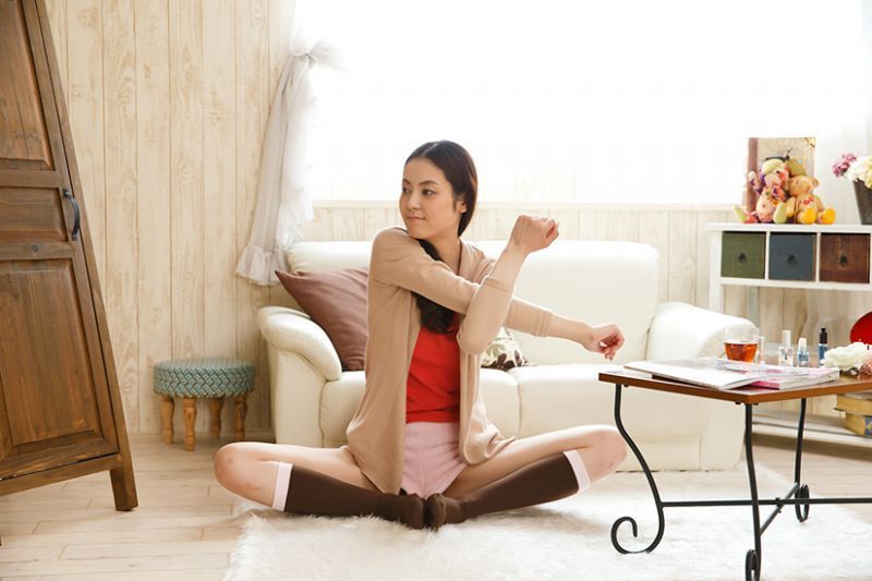 やくそく庵/ハイソックス サポーター 月うさぎ 着圧21hpa 130デニール相当 バイカラー胡桃X桜 サイズM 新品未使用品拍卖