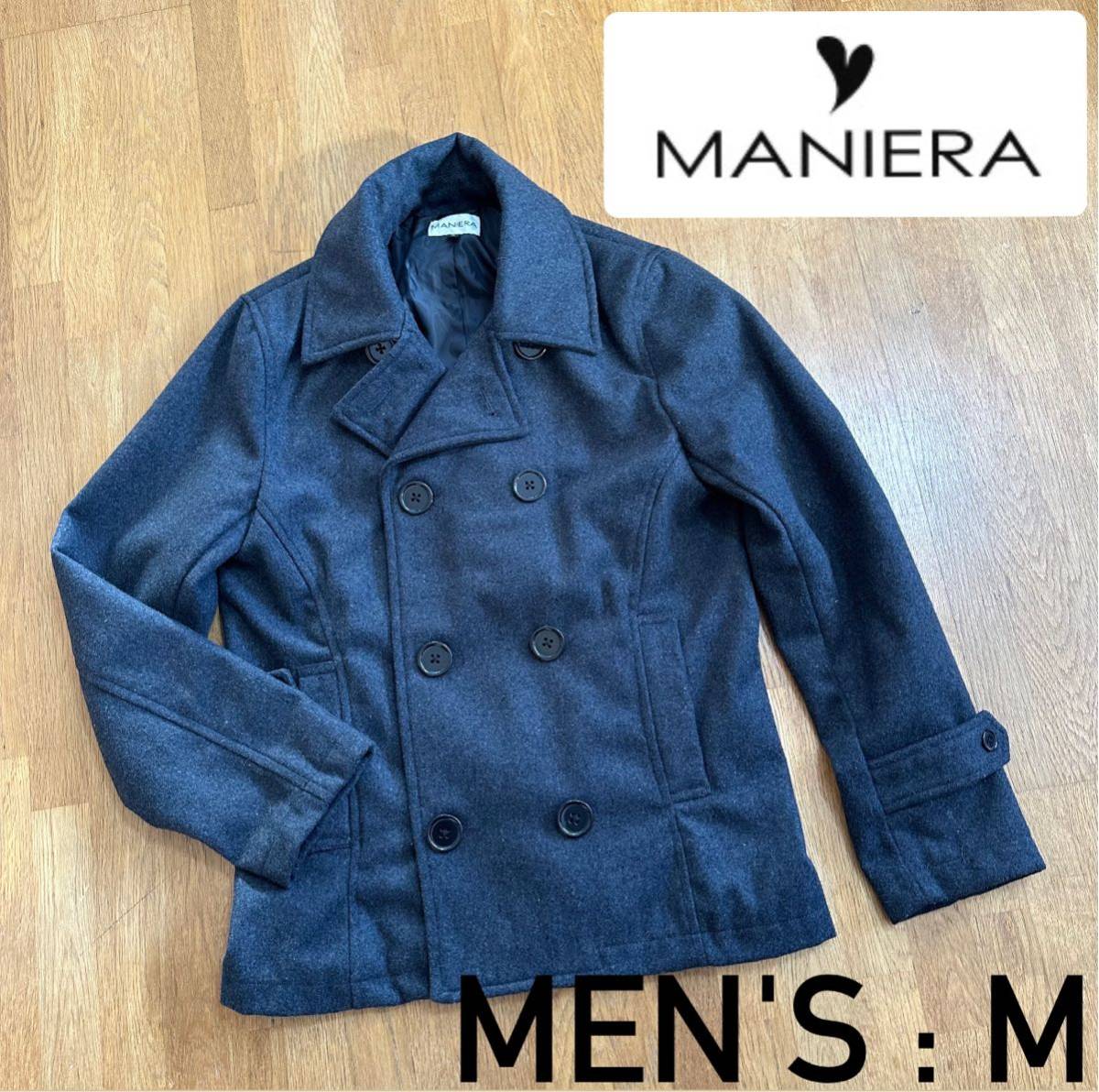 【マニエラ】ピーコート メルトンコート Mサイズ拍卖