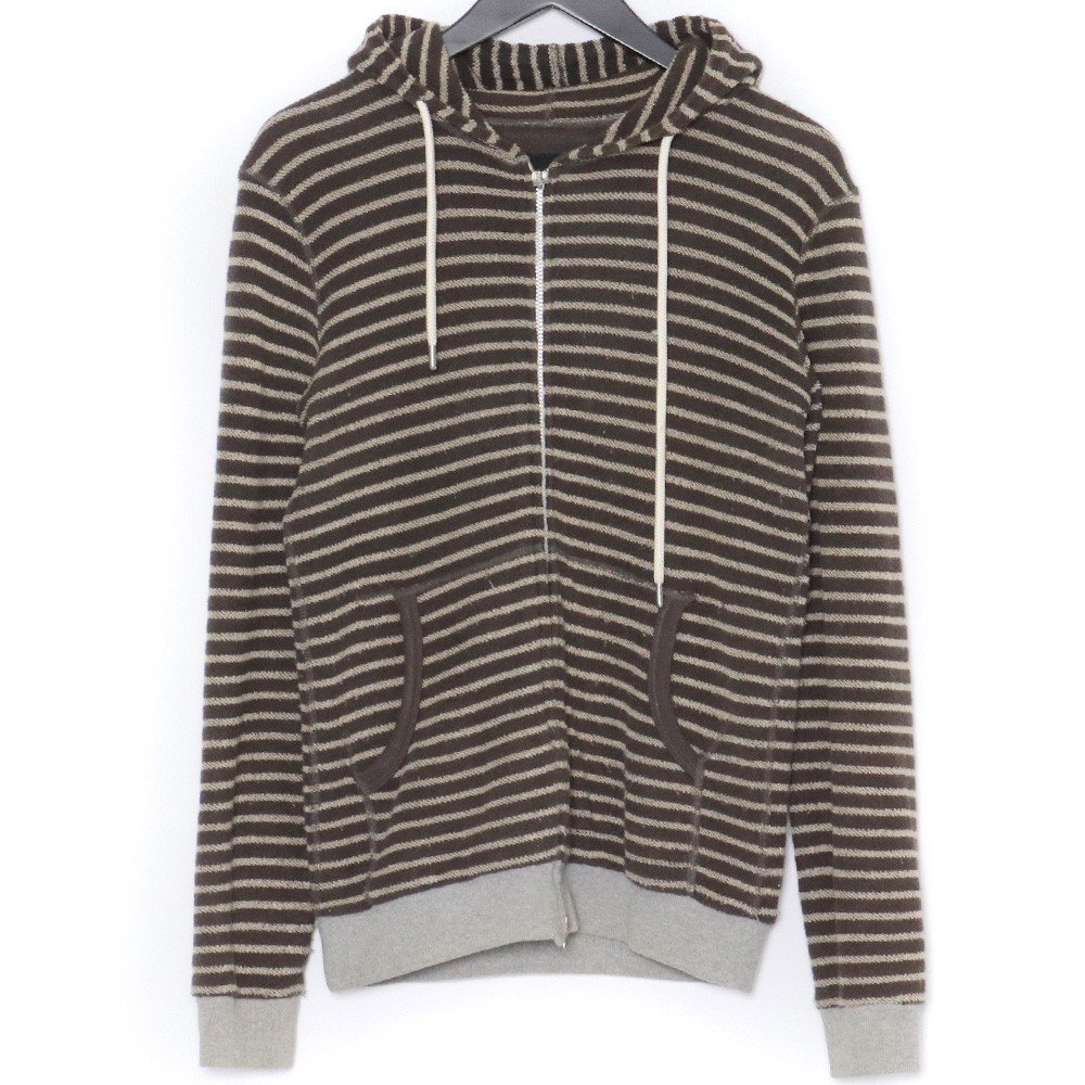 AKM 15SS WW relax border parka Mサイズ オリーブ J031 エイケイエム リラックス ボーダー ジップパーカー拍卖