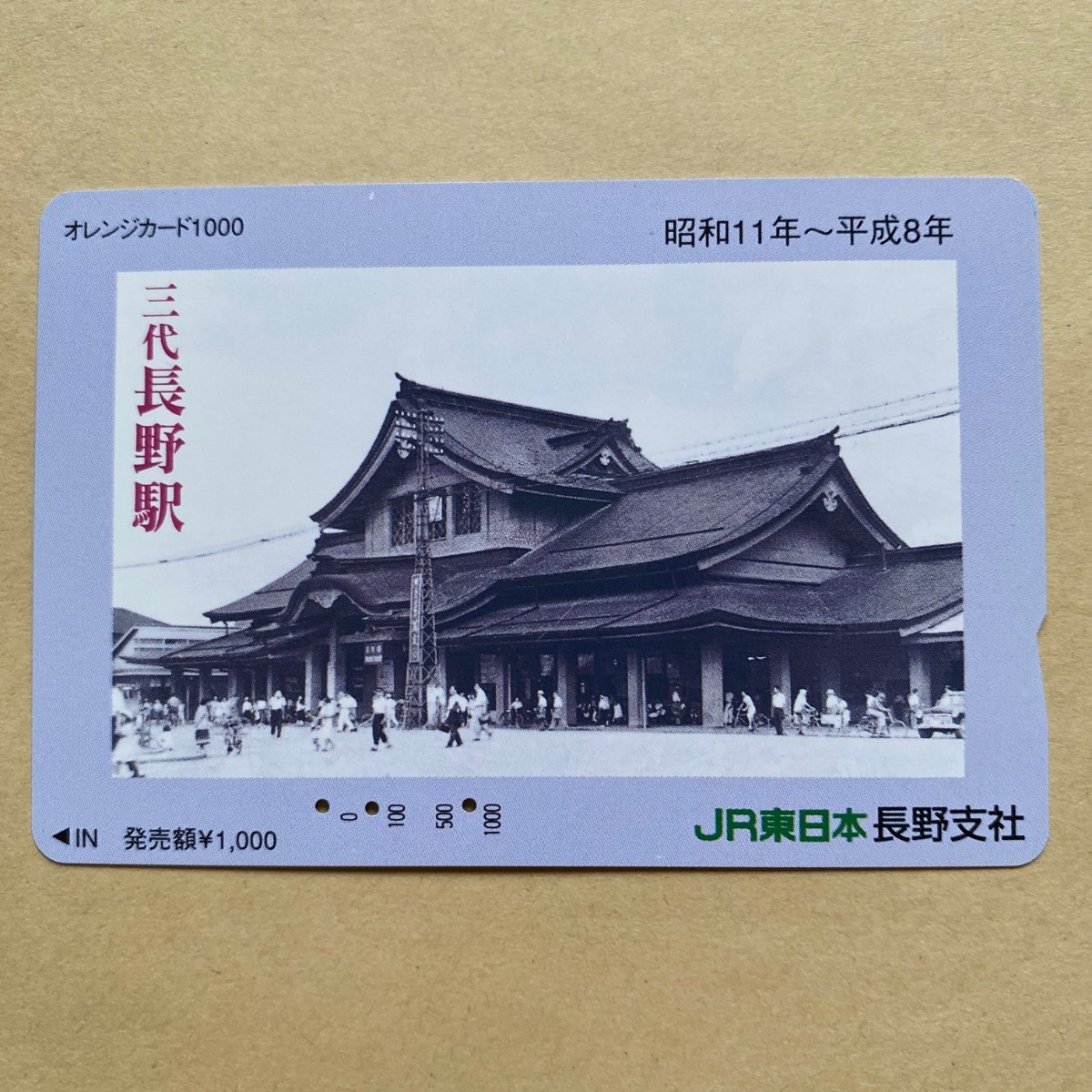 【使用済】 オレンジカード JR東日本 三代長野駅 昭和11年〜平成8年拍卖