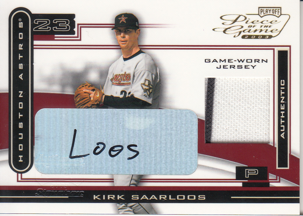2003 PLRY OFF piece of the game 'KIRK SAARLOOS' AUTO&GAME-WORN JERSEY拍卖
