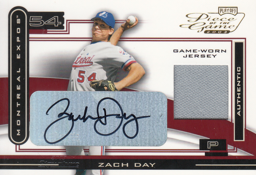 2003 PLRY OFF piece of the game 'ZACH DAY' AUTO&GAME-WORN JERSEY拍卖