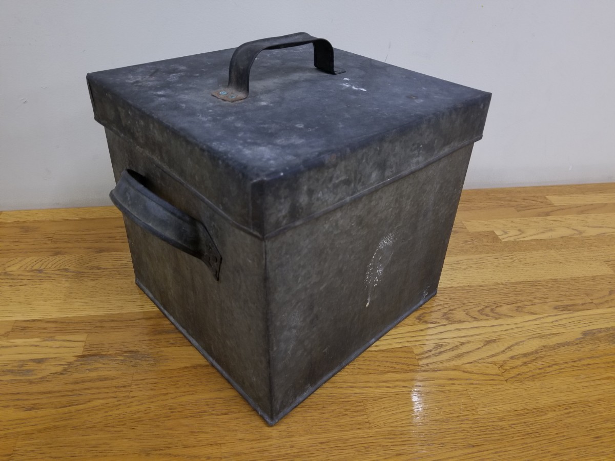 昭和 ブリキ 収納ケース 箱 古道具 収納箱拍卖