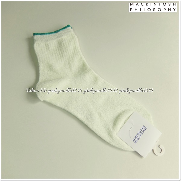◆マッキントッシュ 日本製 ソックス 未使用◆クリーム×グリーン(ライン)◆拍卖
