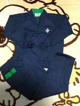 4L ダービースター 超 特大 体操着 体操服 ジャージ 上下 紺色 緑 白 刺繍 校章 かぶり 希少 現品限り 即決 送料無料 ☆拍卖