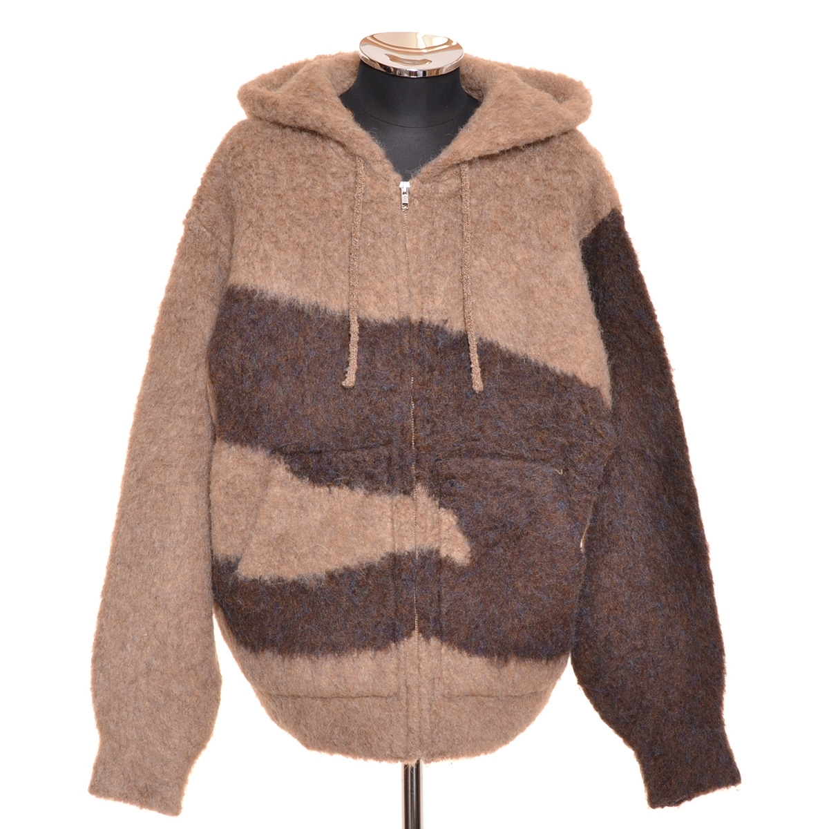 ●498938 未使用品 FREAK'S STORE フリークスストア ●23AW シャギーニット ジップパーカー 233-1310 サイズM メンズ ベージュ拍卖