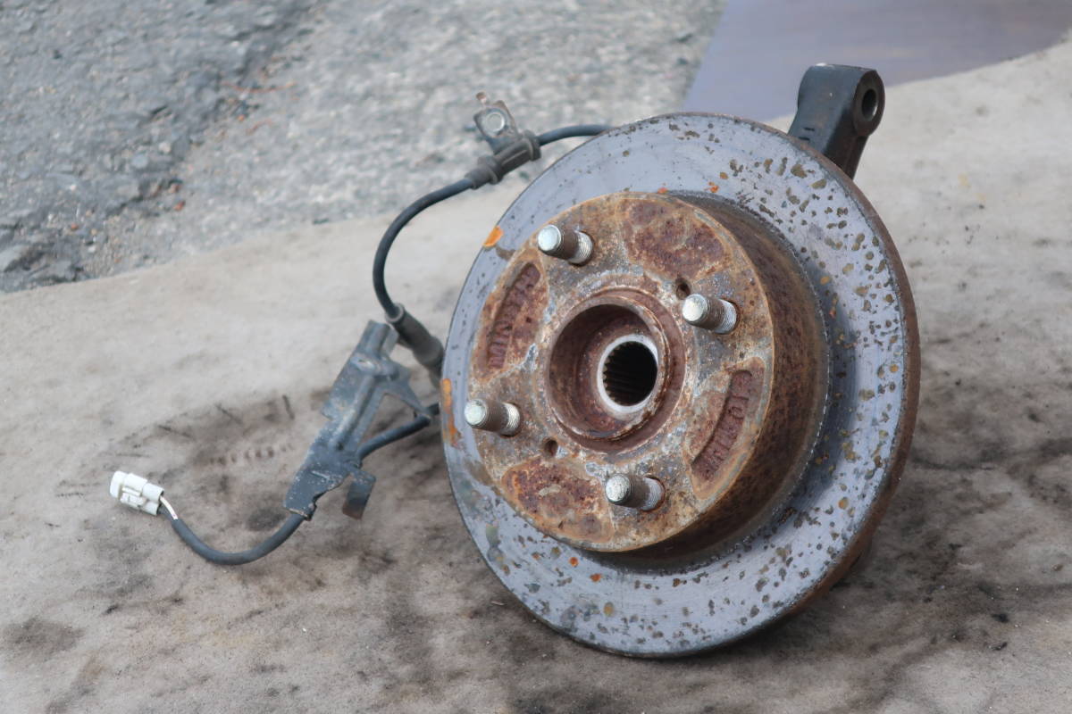 H19 MH21S / MH22S 中期 ワゴンR K6A NA 4WD 5F MT 純正 フロント右側 ハブナックルアーム ABS付き Assy / 118255km拍卖