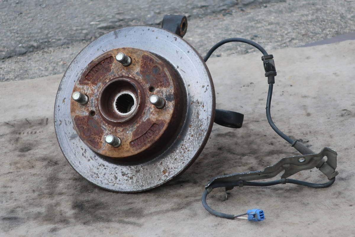 H19 MH21S / MH22S 中期 ワゴンR K6A NA 4WD 5F MT 純正 フロント左側 ハブナックルアーム ABS付き Assy / 118255km拍卖