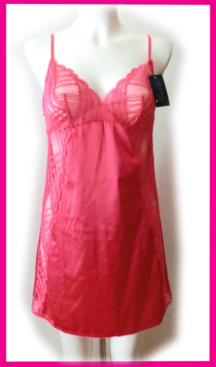 121 トリンプ エッセンス ES203 Slip 高級キャミソール スリップ 80㎝-75㎝ 光沢赤系? ピンク系? ベビードール セクシー キュート 透け感拍卖
