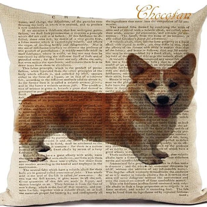 【送料無料】SALE コーギー 英字新聞 クッションカバー【新品】拍卖