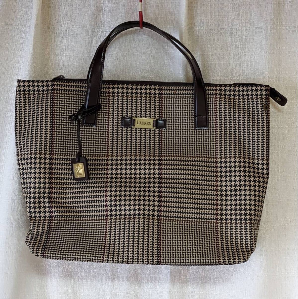 Ralph Lauren 千鳥柄 トートバッグ拍卖