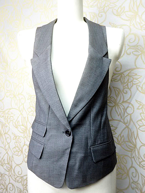 新品未使用 MIXXO・ミッソ ワンボタン・グレーベスト/S・240104拍卖