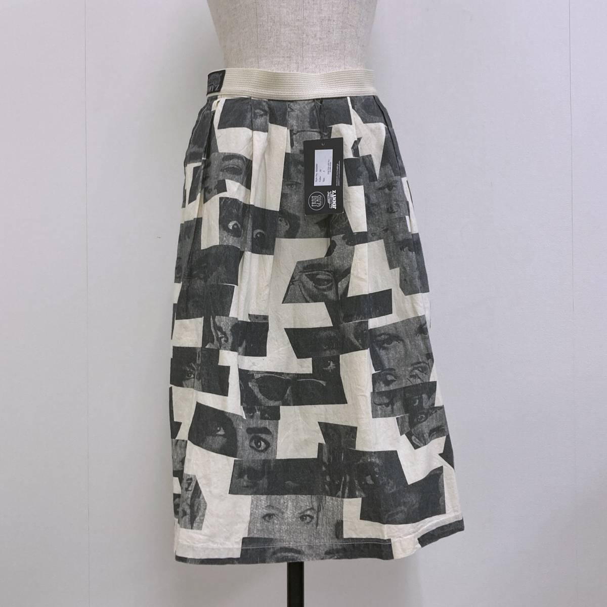 新品未使用品 JIMMY'Z × FRANGLAIS ズームアイ 総柄 ベルクロ スカート イージー ジミーズ フラングレ SKATE POWELL SANTACRUZ 1528拍卖