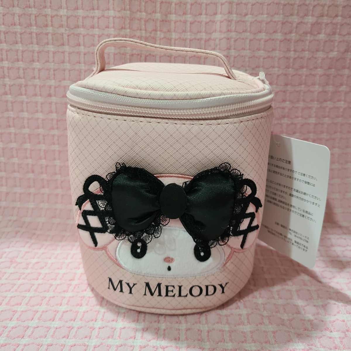 ★【サンリオ】マイメロ 真夜中のメロクロ 筒型丸ポーチ 縦型バニティ マイメロディ ピンク 2Z0022FR601拍卖